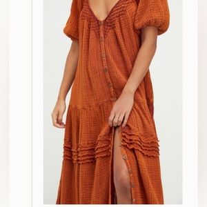 Free People Sunday Stroll Maxi in burnt clay. Size XS